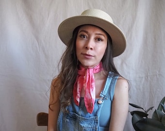 Silk Bandana Cochineal, silk bandana, organic silk, organic clothes, gift for woman, elegant scarve, natural dye, silk natural dye