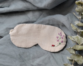Máscara para dormir, Accesorios de viaje, Ropa de lino, Ropa de cama, Mascara para dormir de lino, fibras naturales, color lino natural