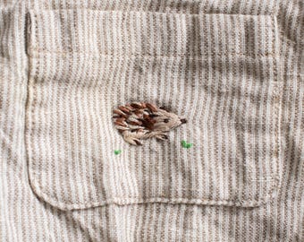 Handmade embroidery, embroidery bu hand, embroidery, hedgehog embroidery, personalized items.