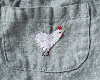 Chicken  embroidery, personalized embroidery, items embroidery, handmade embroidery
