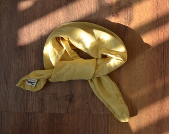 Silk Bandana Pomegranate, silk bandana, silk scarf, organic silk, natural dye scarf, natural dyeing, gift for birthday woman