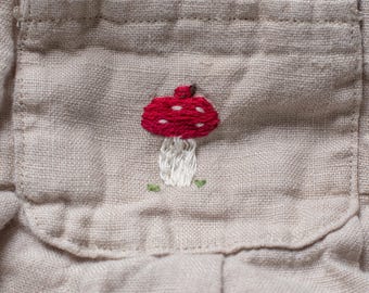 mushroom embroidery, embroidery items, personalized embroidery, vintage embroidery