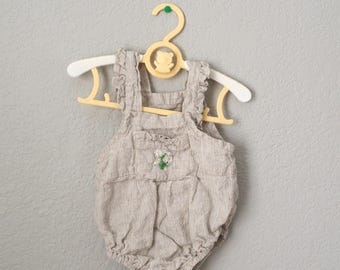 Romper for baby boy, linen clothes, romper with embroidery, vintage clothes, organic linen, summer romper, gift baby shower,  girl clothes