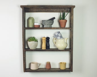 Wall shelf *Sünne* made of harbor wood, upcycling, shelf, made of old wood, kitchen shelf, water wood, wooden shelf