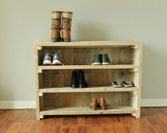 Shoe rack / shoe cabinet *Saske* made of old lumber, lumber furniture, upcycling furniture