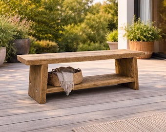 Gartenbank Sitzbank Holzbank aus dicken Gerüstplanken, Bank Terasse, Garten, Bauholz Möbel, Upcycling Möbel, Altholz