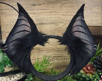 Faux Fur Ears-BASIC BLACK BAT