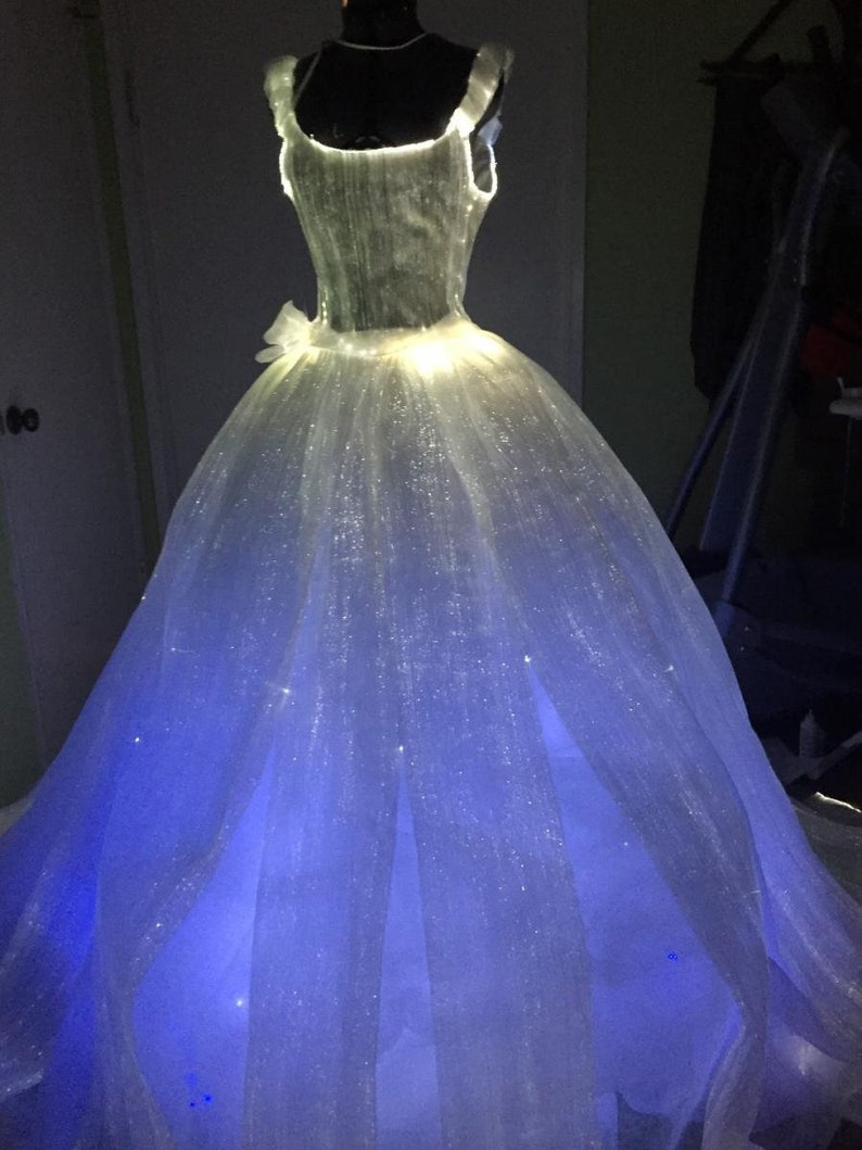 Custom Cinderella Light Up Fiber Optic Wedding Dress with