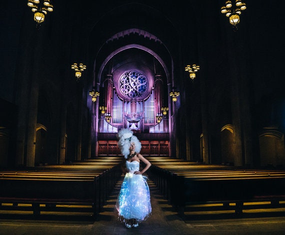 Custom Fiber Optic Wedding Dress Made Of Luminous Fiber Optic Etsy