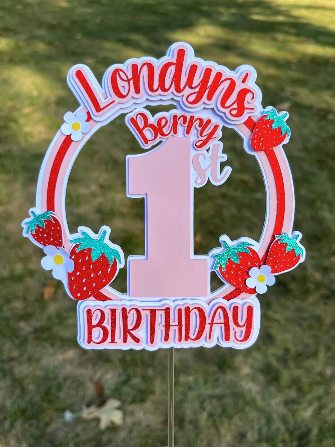 Berry First Birthday Cake Topper Strawberry - Etsy