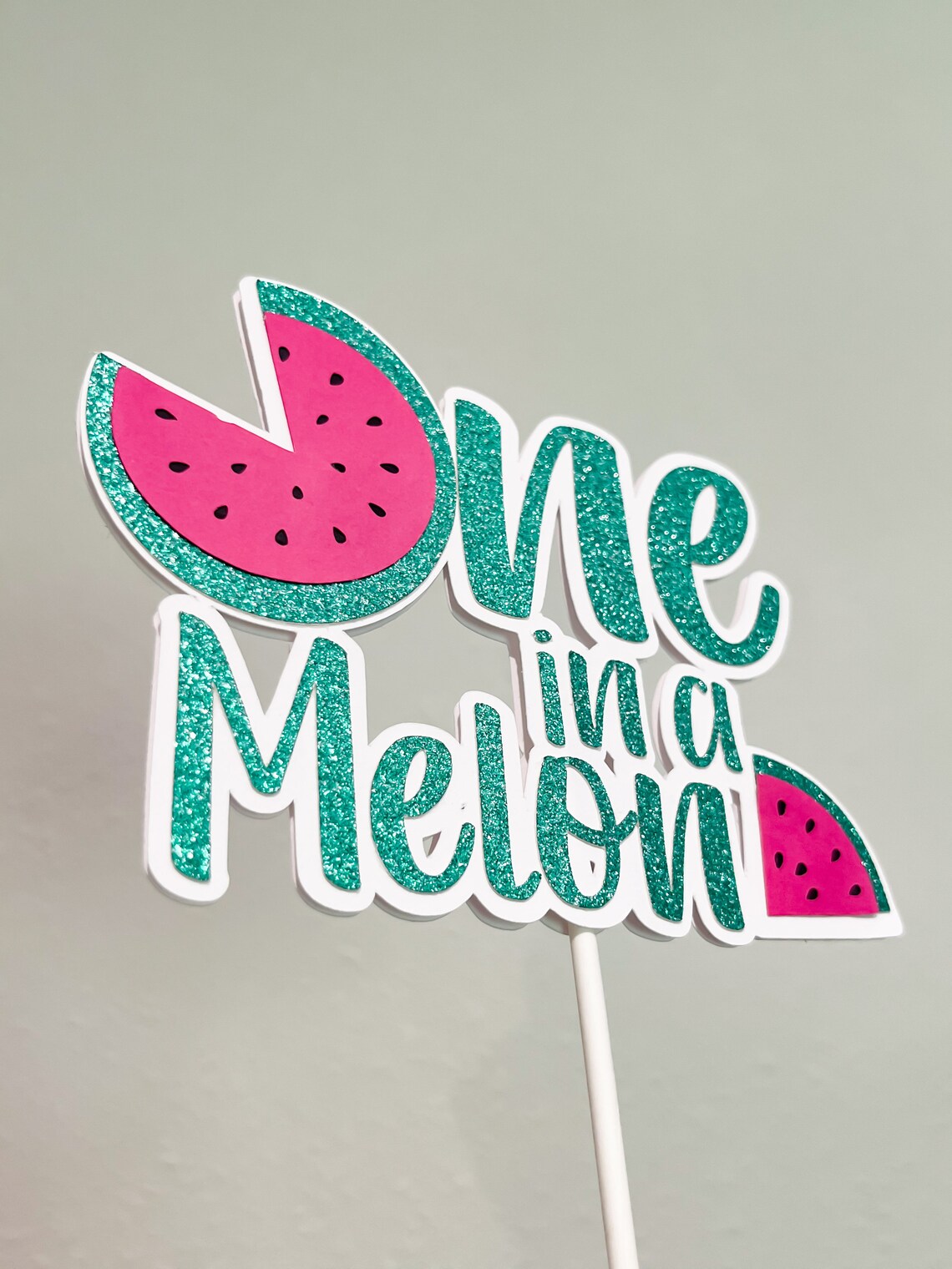 Topper Meilon One in A Melon Watermelon Cake Topper Glitter First Birthday ...