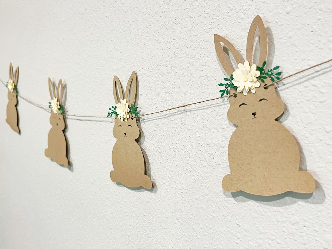 Bunny Garland Banner Birthday Two Somebunny Rabbit 1st First 2nd Second ...