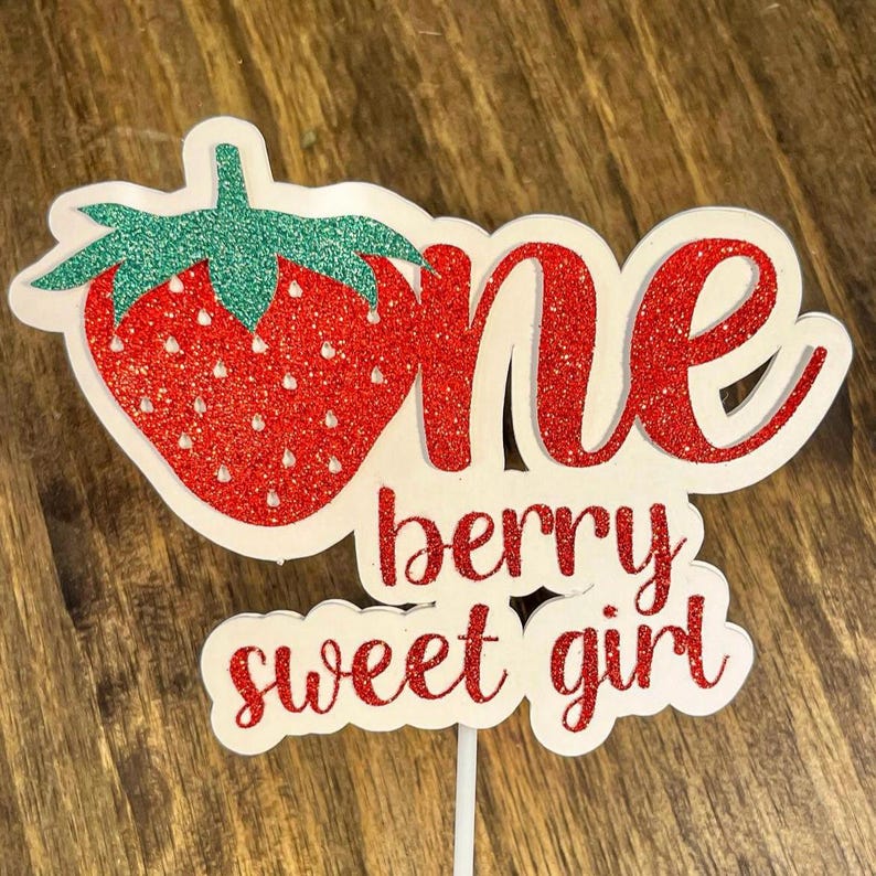 Berry First Birthday Cake Topper Strawberry - Etsy