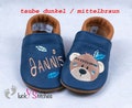 Krabbelschuhe, Lederpuschen , Boho - Bär Junge, Name, personalisierbar product logo