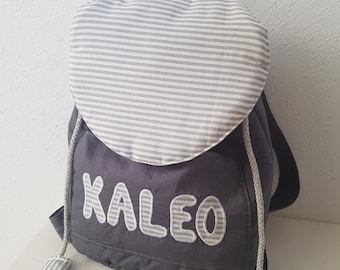 Kindergarten Rucksack mit Namen grau