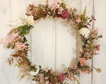 Spring wreath, summer wreath, dried flowers, wreath, flower wreath decorative wreath