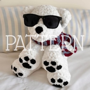 DIGITAL PDF PATTERN Junior Mint Plushie (with photos!) -English and U.S. terminology -polar bear crochet pattern -teddy bear crochet pattern