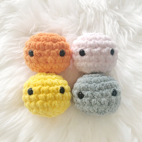 Stress Ball Plushies Soft and Fluffy Crochet Amigurumi -Anxiety Balls -Stress Reliever -Fidget Toy -Cute Kawaii -Study Buddy -Stuffed Plush