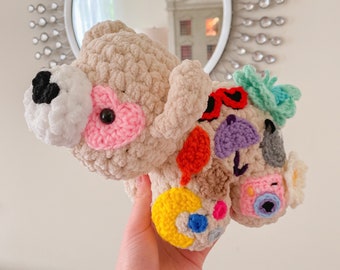 Patchwork Teddy B(ERA) Plushie (Scarlet's Version) -Gehäkelte Riesen weiche und flauschige Amigurumi