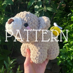 DIGITAL PDF PATTERN for Original Honeybear Plushie (30 pictures!) -written in English with U.S. terminology **Not beginner friendly**