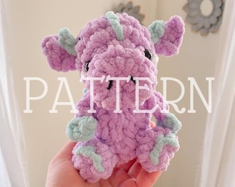 PDF ANLEITUNG für einen flauschigen kleinen Drachen (mit Fotos!) -englische und US-amerikanische Terminologie -Amigurumi Häkelanleitung