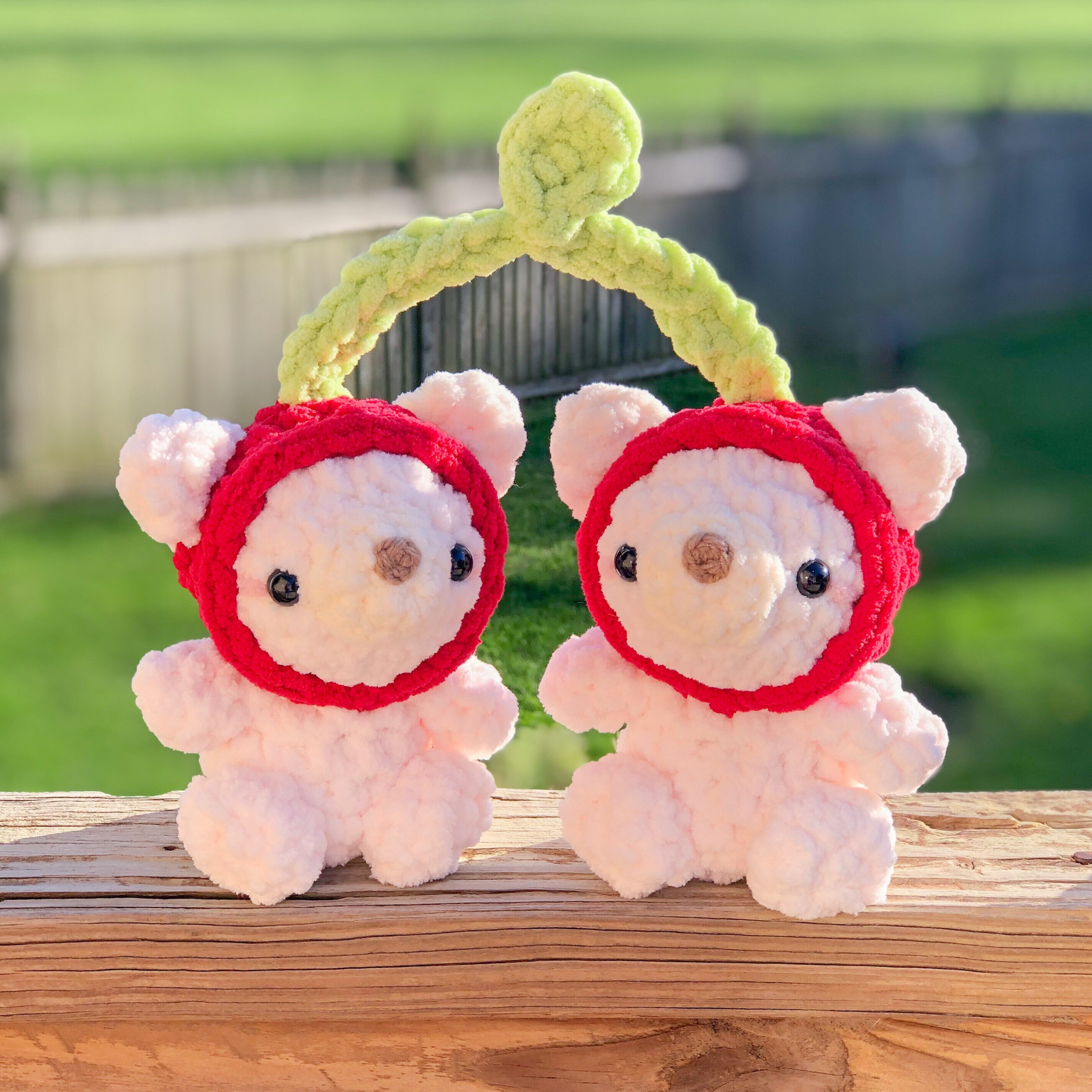 Cherry Bearries Plushie Crochet Giant Soft and Fluffy Amigurumi 