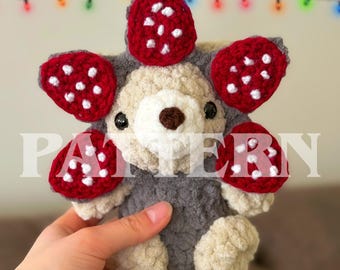 CYFROWY WZÓR PDF Demobear (ze zdjęciami!) - terminologia angielska i amerykańska - wzór szydełkowy na misia w kostiumie potwora kwiatowego amigurumi