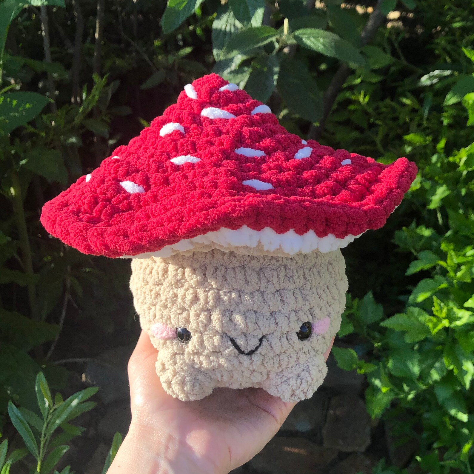 Jumbo Mushroom Poppable Plushie Crochet Amigurumi interactive Etsy UK