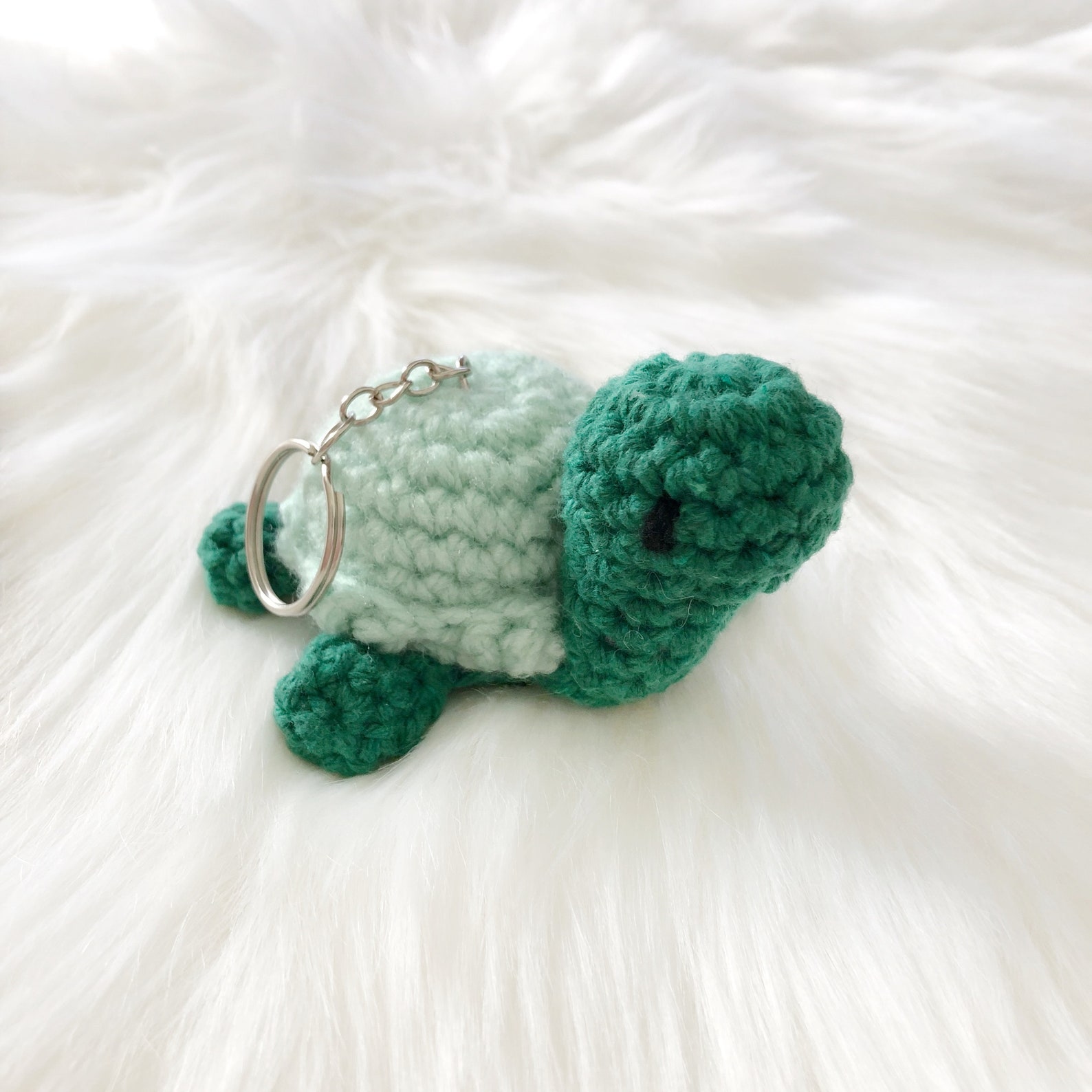 Turtle Keychain Crochet Amigurumi Turtle Keychain Turtle Etsy