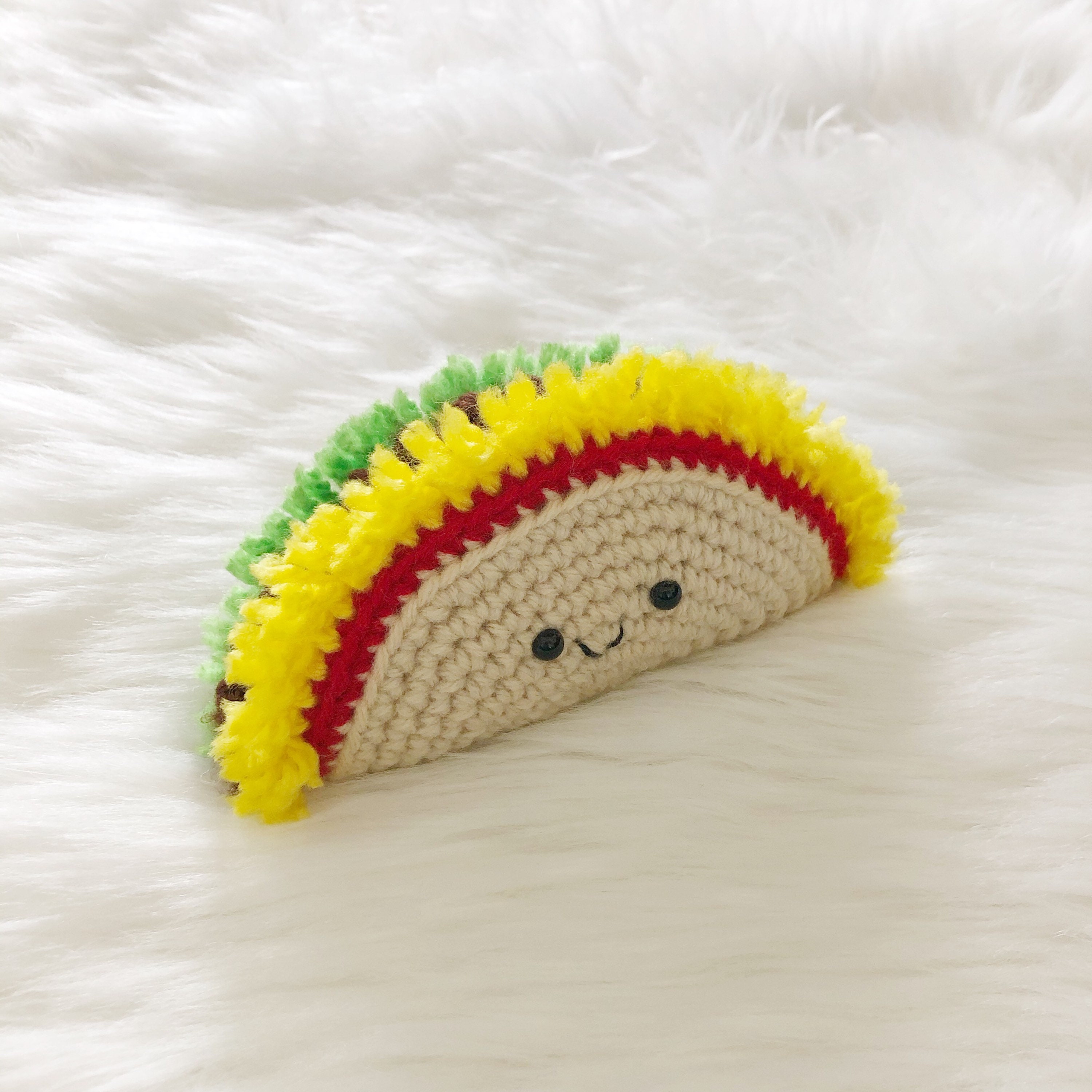 Taco Plushie Crochet Amigurumi Taco Lover Gift Kids Play Etsy