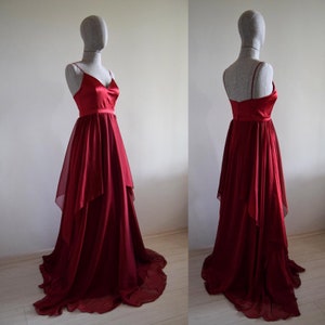 red maxi bridal dress