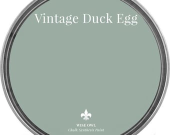 Wise Owl Chalk Synthesis Paint - VINTAGE DUCK EGG - Chalk Style Paint - Furniture Paint - low voc - green paint -  paint