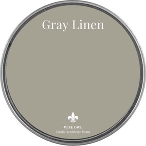 Wise Owl Chalk Synthesis Paint - GRAY LINEN - Chalk Style Paint - Furniture Paint - low VOC - gray paint -  paint