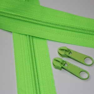 Reißverschluss neongrün 5 mm inkl. Zipper EUR 2,60/Set neon grün neon-grün Endlos-Reißverschluss Endlos Ware Bild 1