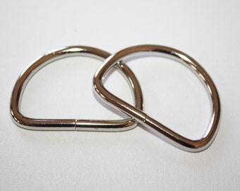 2x D-Ring 40 mm silber Stahl ab 2 Stück (EUR 0,70/St.) D-Ringe Halbringe Stahlringe
