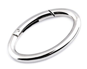 2x Karabiner ovaler Ring-Karabiner silber Ellipse 48x29 ovale Form "groß" 2er Set (EUR 2,20/St.) Oval-Karabiner Schlüsselring Ovalkarabiner