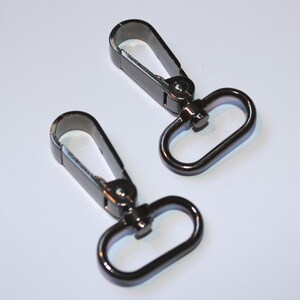 2x Karabinerhaken 25 mm schwarz-silber ab 2 Stück (EUR 1,40/St.) Karabiner Taschenkarabiner schwarz-nickel