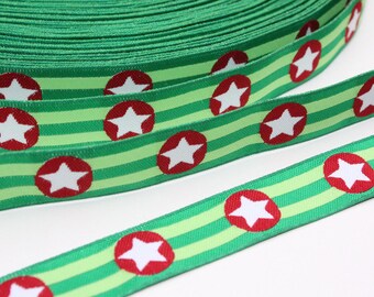 ab 70 cm Webband Sterne grün Franca Tack rot Stern (EUR 2,90/m) Streifen grün Sternenband Band