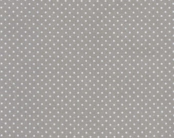 22x126cm beschichtete Baumwolle AU Maison Dots grey (EUR 21,00/m) Pünktchen Wachstuch Oilcloth REST 22x126cm