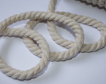 2m Baumwollkordel gedreht 10 mm natur ecru XL-Kordel ab 2m (EUR 1,90/m) Baumwoll-Kordel Kordel aus Baumwolle Taschenband Träger