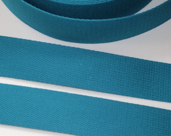 Gurtband Baumwolle 40 mm petrol Taschenband blau (EUR 2,90/m) Baumwoll-Gurtband Taschengurtband Taschenträger Träger Gurt Tragegurt