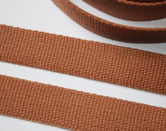 Gurtband Baumwolle recycelt 30 mm cognac (EUR 2,60/m) nachhaltig Baumwoll-Gurtband biber braun Taschengurtband Taschengurt Taschenträger