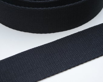Gurtband Baumwolle 40 mm schwarz Taschengurtband (EUR 2,90/m) Baumwoll-Gurtband Taschenband Taschenträger Träger