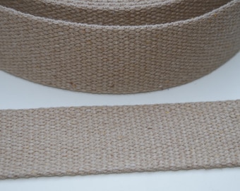 1.70m Gurtband Baumwolle recycelt 40 mm sand (EUR 3,20/m) nachhaltig beige Baumwoll-Gurtband Taschengurtband Taschenband REST