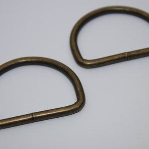 2x D-Ring 40 mm altmessing Stahl ab 2 Stück EUR 0,80/St. messing antik D-Ringe Stahlring Bild 2