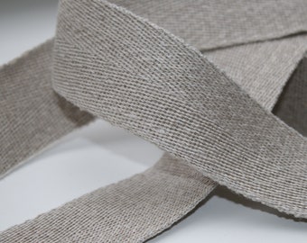 Gurtband Leinen 40 mm (EUR 3,30/m) natur Rohleinen Leinenköpergurt rohweiß Köpergurt Taschenträger Möbelgriff Taschenband Träger
