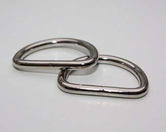 4x D-Ring 25 mm silber Stahl ab 4 Stück (EUR 0,50/St.) D-Ringe Stahlring Halbringe