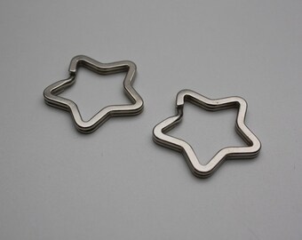 6x Schlüsselring Stern silber ab 6 Stück (EUR 0,50/St.) Sterne Schlüsselband Schlüsselringe