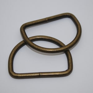2x D-Ring 40 mm altmessing Stahl ab 2 Stück EUR 0,80/St. messing antik D-Ringe Stahlring Bild 3