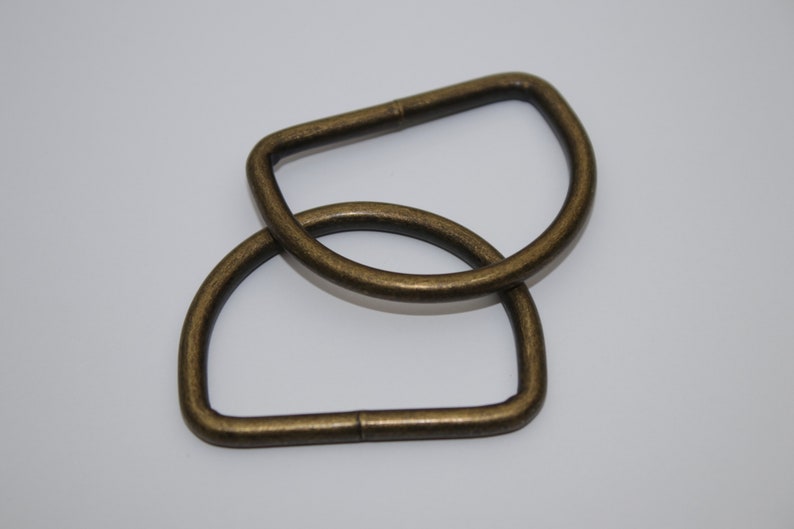 2x D-Ring 40 mm altmessing Stahl ab 2 Stück EUR 0,80/St. messing antik D-Ringe Stahlring Bild 3